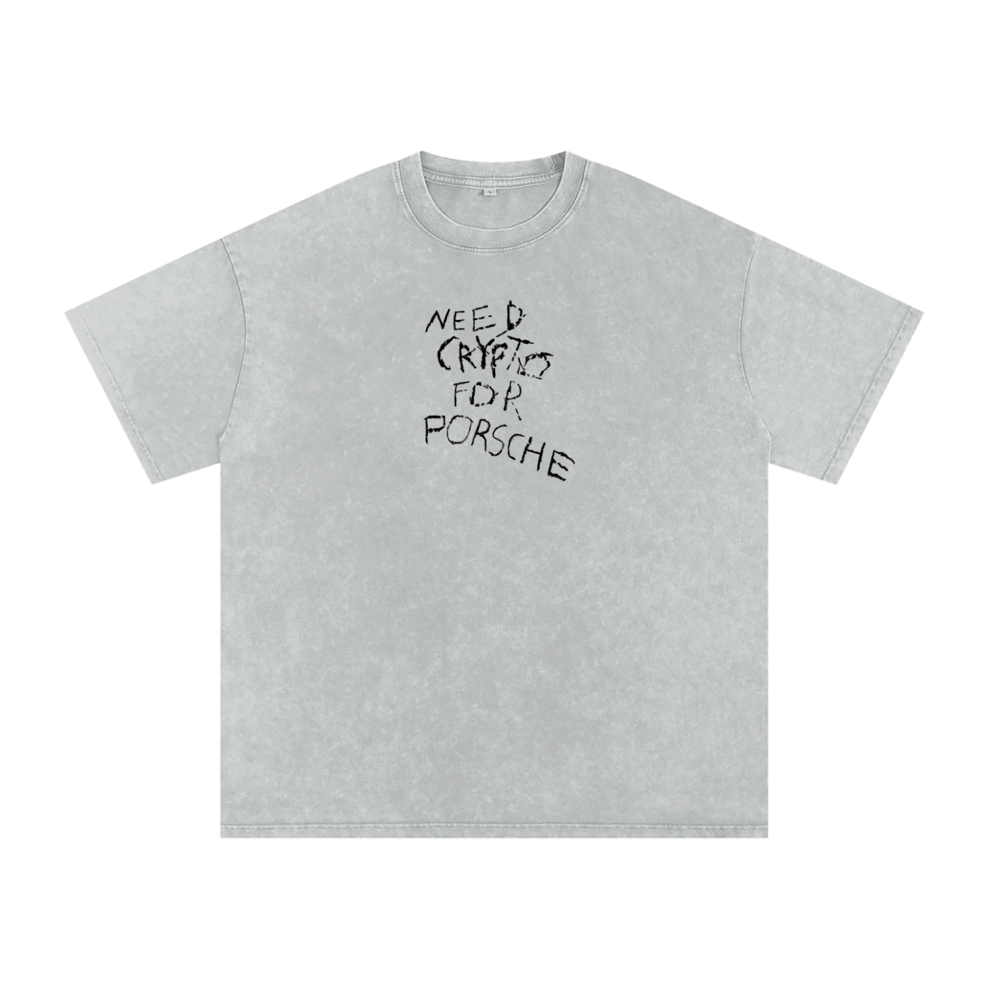 Need Crypto For Porsche: Snow Washed Oversized Cotton T-Shirt
