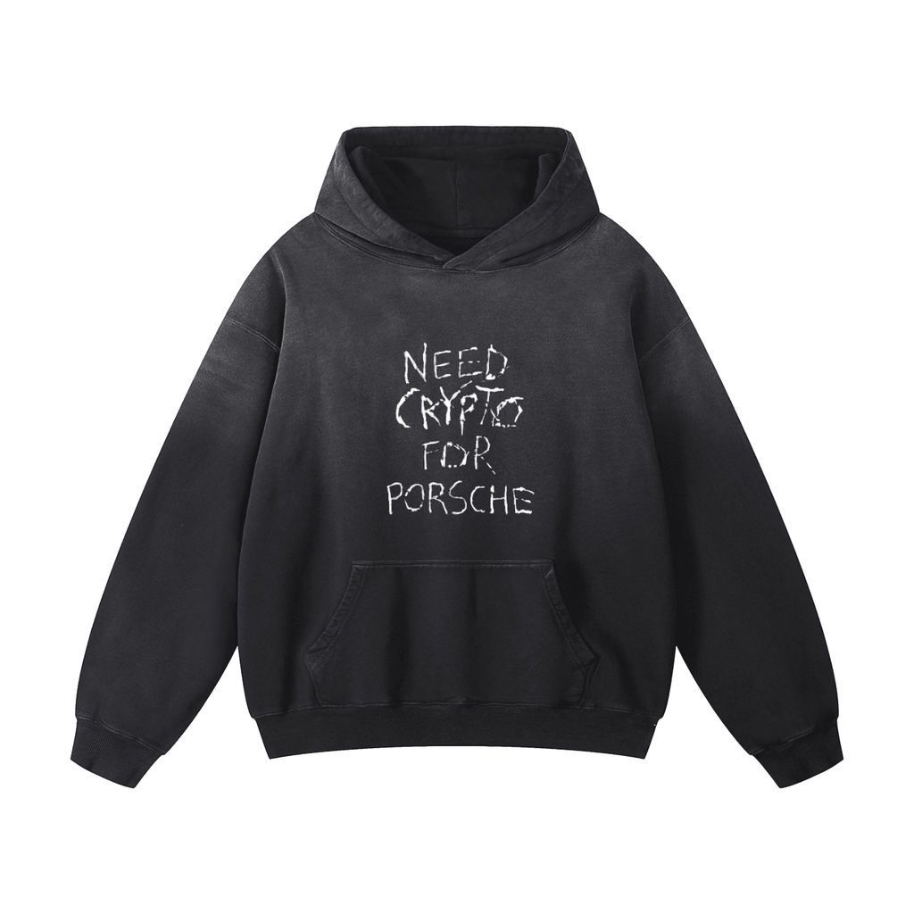 Need Crypto For Porsche: Heavyweight Sunfade Oversized Hoodie - InitialC