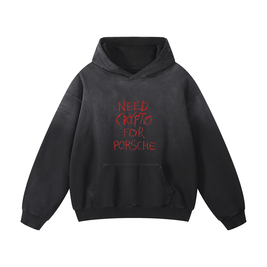 Need Crypto For Porsche: Heavyweight Sunfade Oversized Hoodie - InitialC