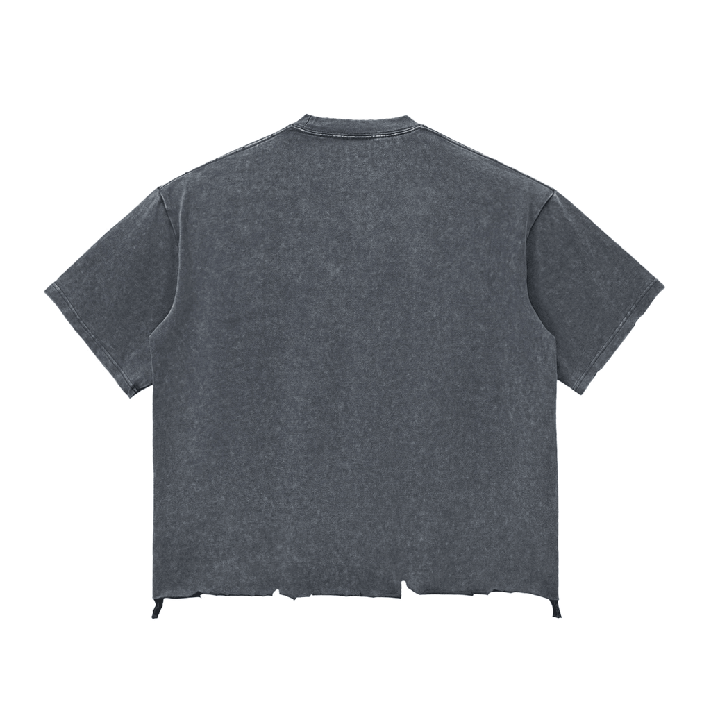 Need Crypto For Porsche: Snow Wash Raw - Hem Boxy T-shirt - InitialC