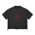 Need Crypto For Porsche: Snow Wash Raw - Hem Boxy T-shirt - InitialC