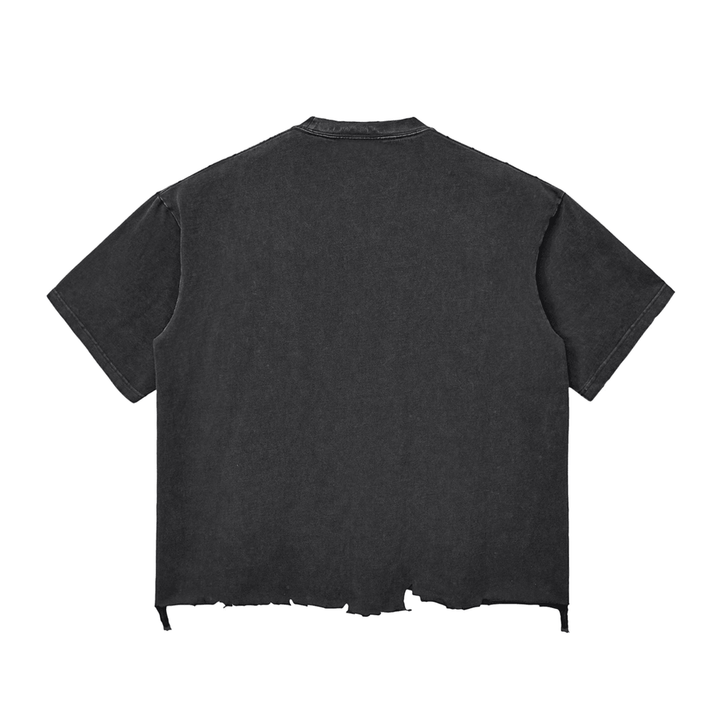 Need Crypto For Porsche: Snow Wash Raw - Hem Boxy T-shirt - InitialC