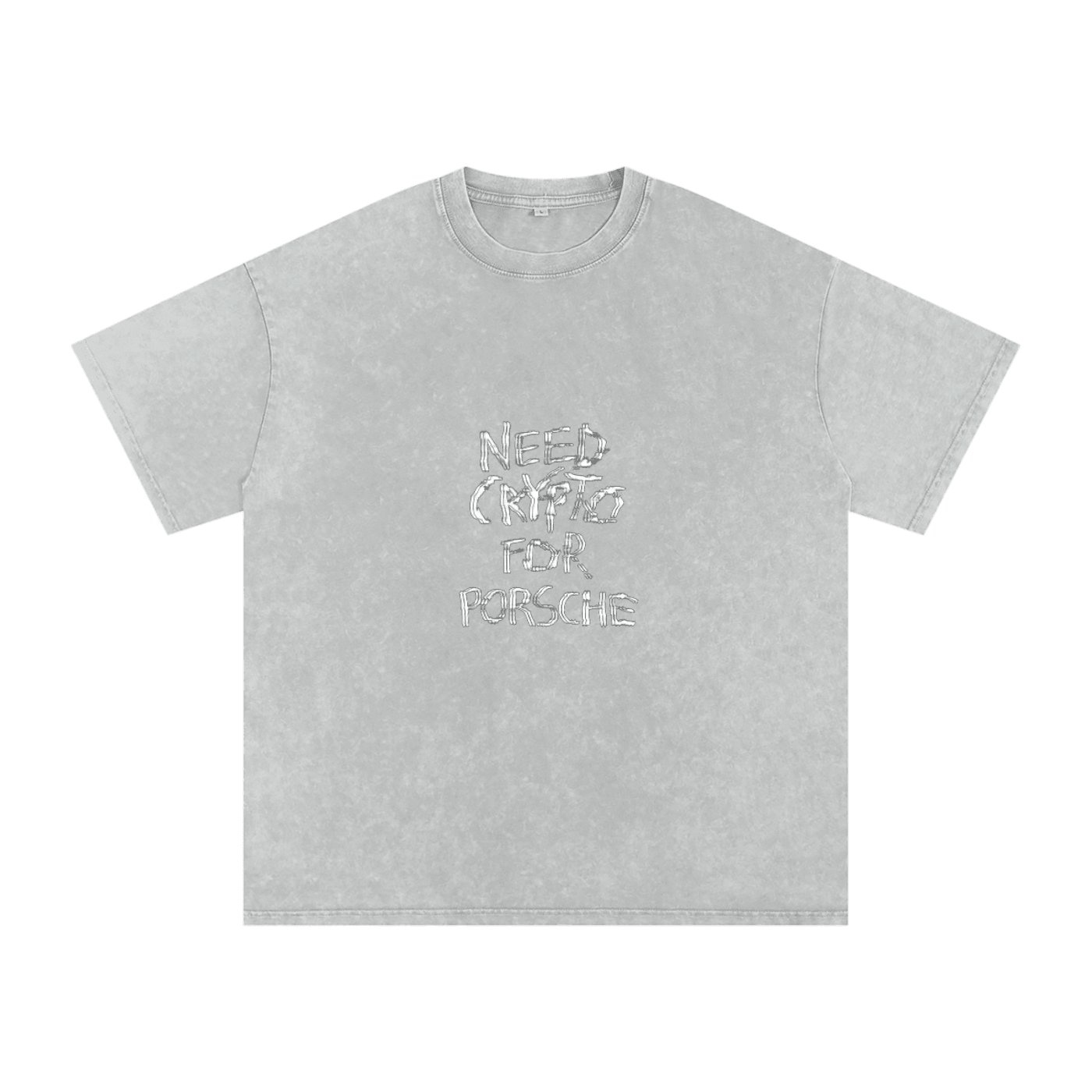 Need Crypto For Porsche: Snow Washed Oversized Cotton T-Shirt - InitialC