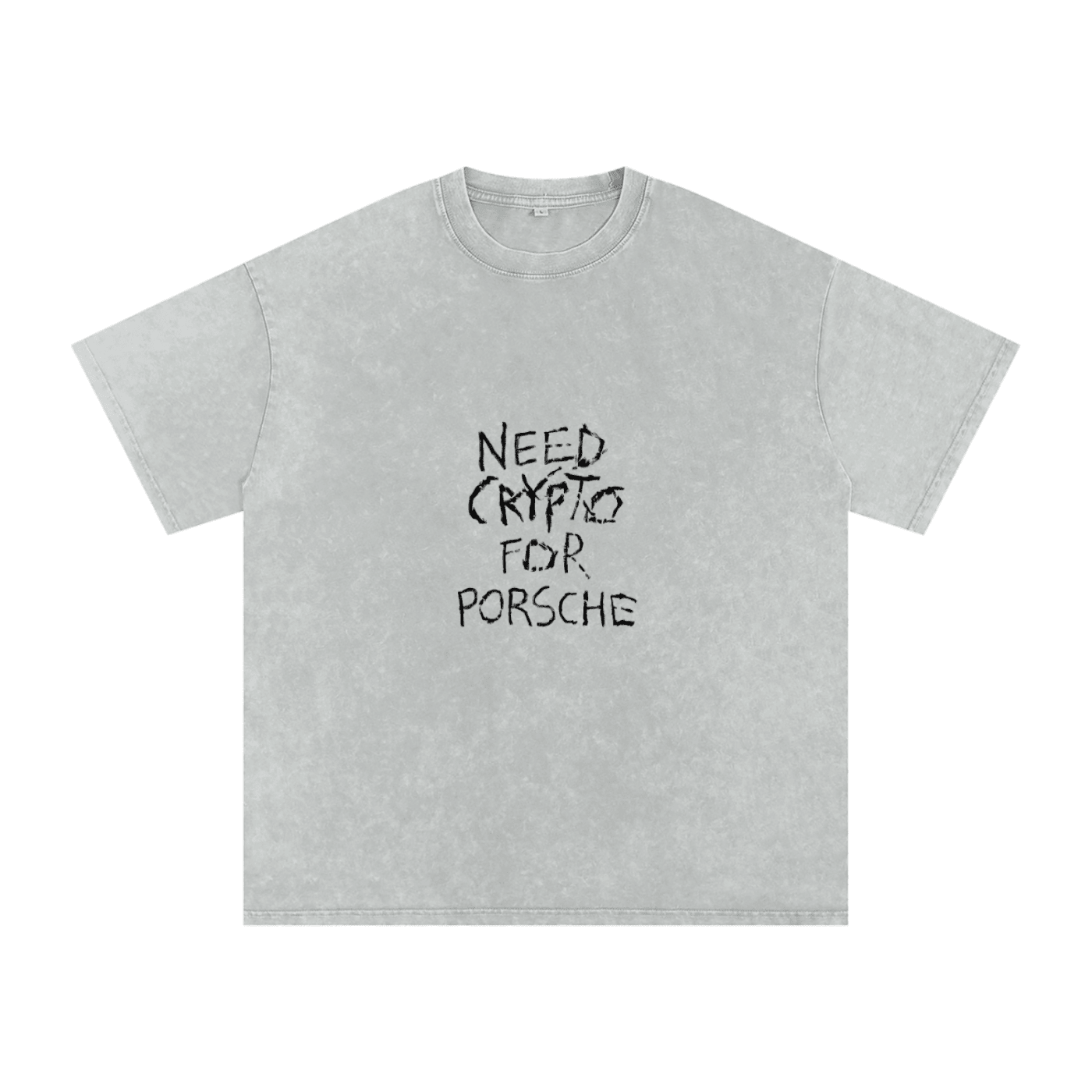 Need Crypto For Porsche: Snow Washed Oversized Cotton T-Shirt - InitialC