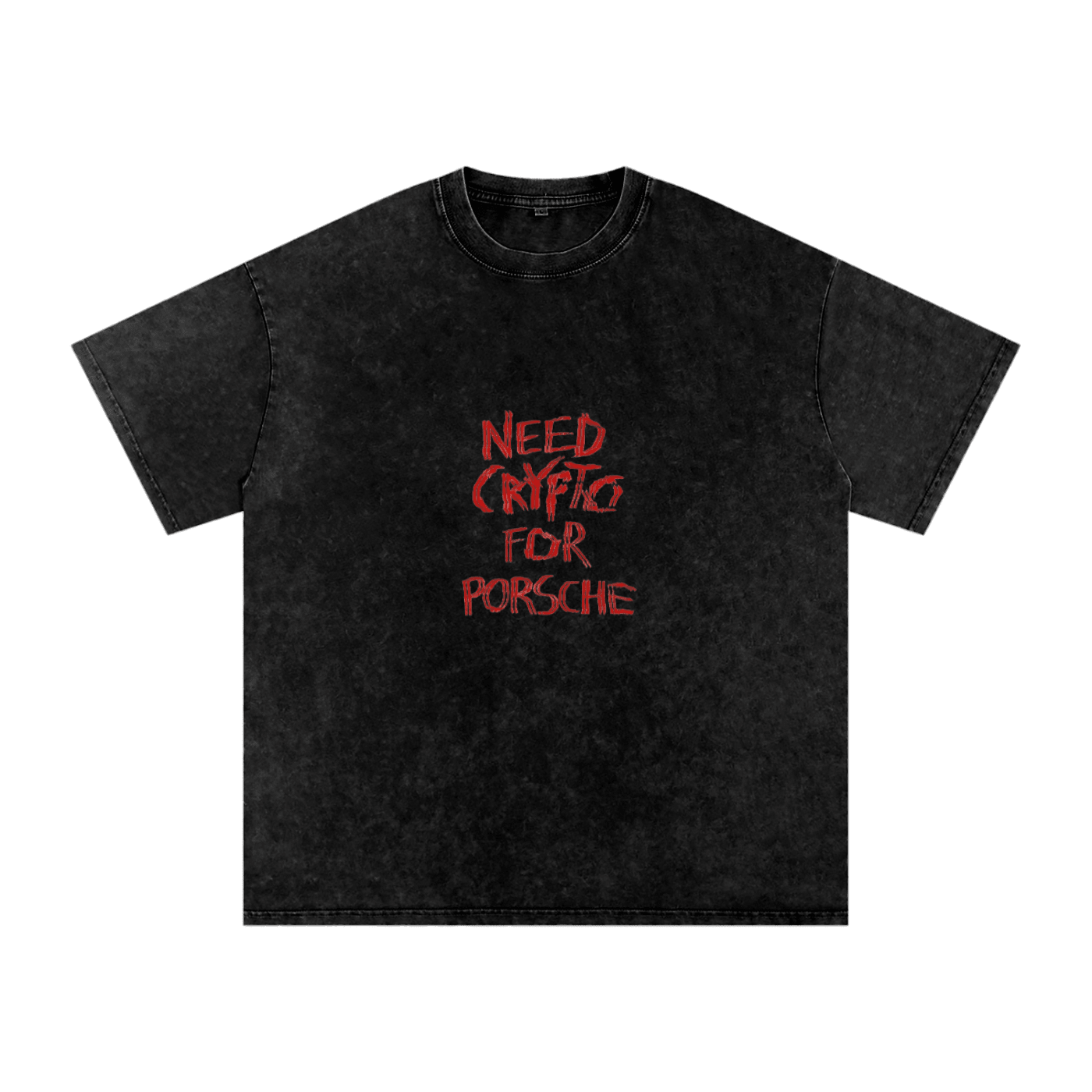 Need Crypto For Porsche: Snow Washed Oversized Cotton T-Shirt - InitialC